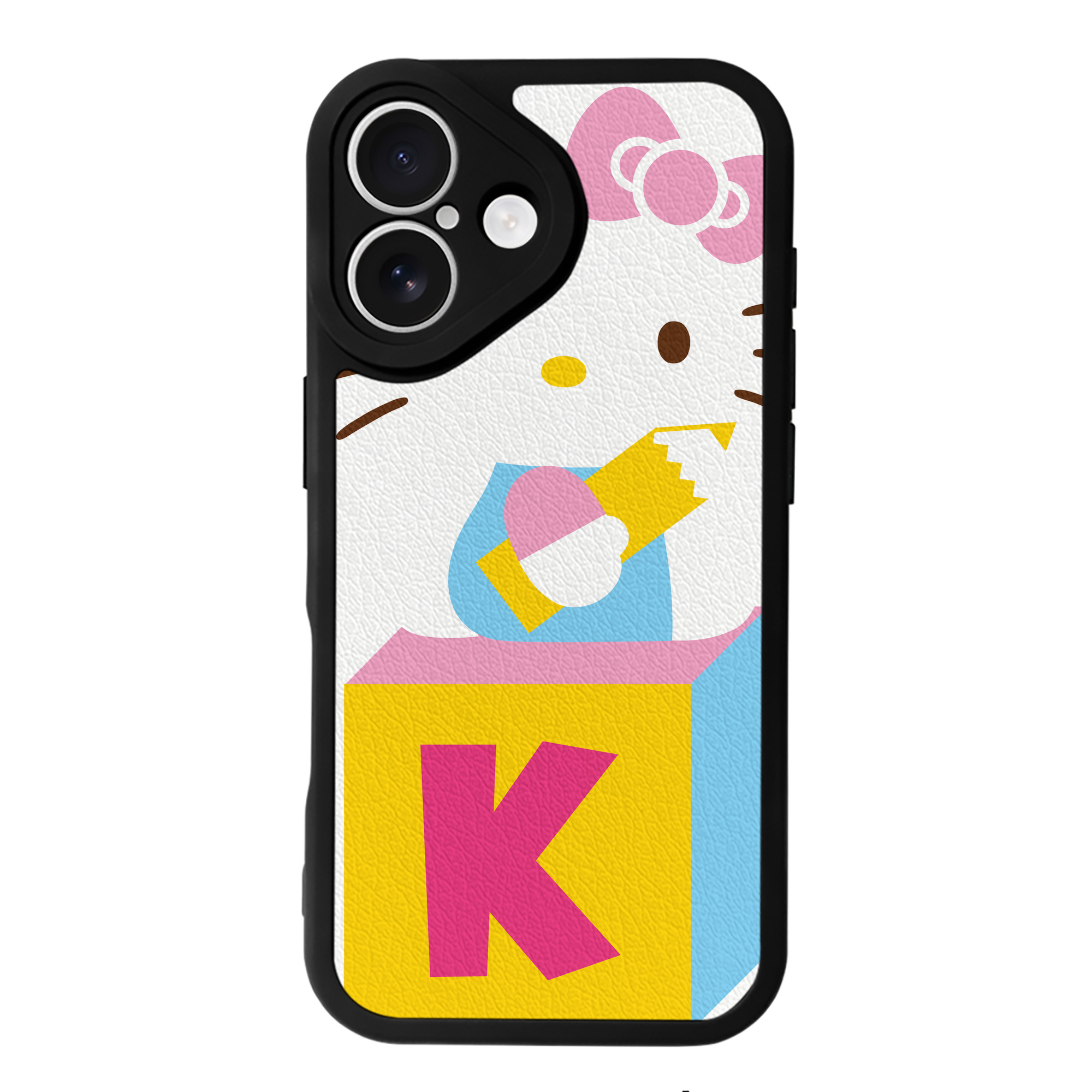 （画像用） Hello Kitty ハローキティ 【iPhone 16シリーズ対応】シリコンスマホケース（レザー調） 材質：シリコン